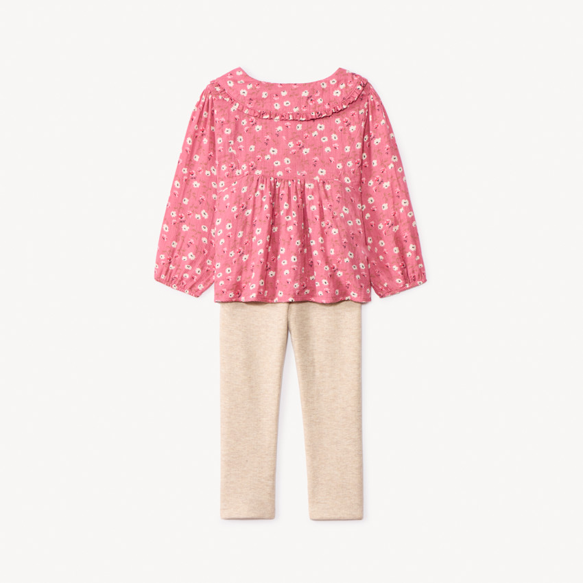 Ensemble 2 pièces avec tunique fleurie pour bébé fille 