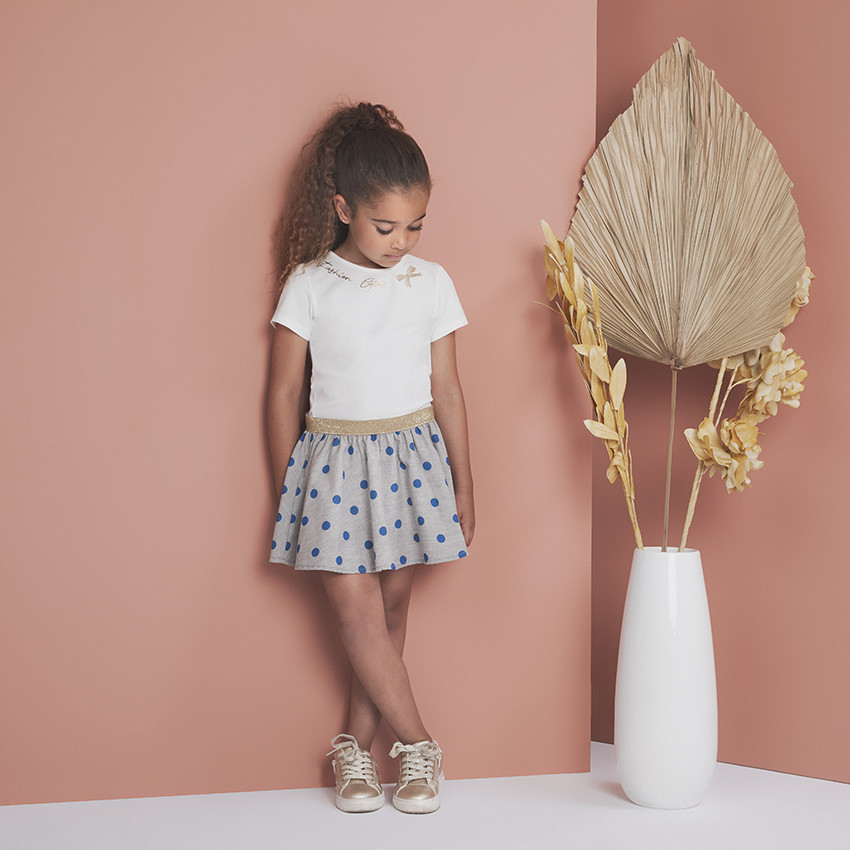 Φόρεμα πλεκτό κοντομάνικο effet 2-σε-1 