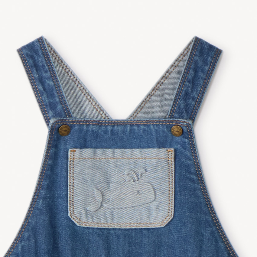 Μπλε τζιν φόρεμα με σχέδιο φάλαινας για αγοράκι. 