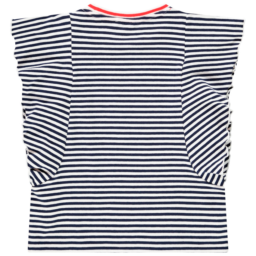 T-shirt με βολάν στα μανίκια για κορίτσι  Additional T-shirt με βολάν στα μανίκια για κορίτσι