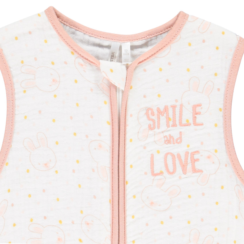 Turbulette sans manches imprimé lapins pour bébé fille 