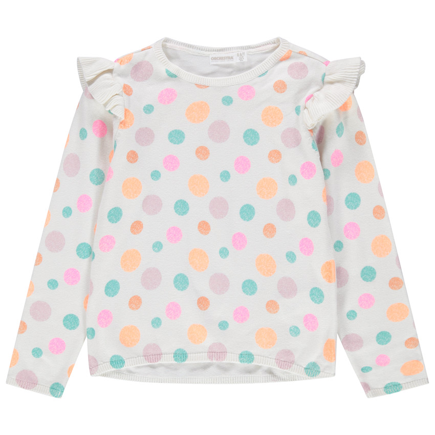 Λεπτό πλεκτό με πολύχρωμα πουά 