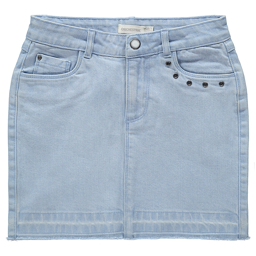 Παιδικά - Κοντή τζιν με used όψη και μεταλλικά πριτσίνια 