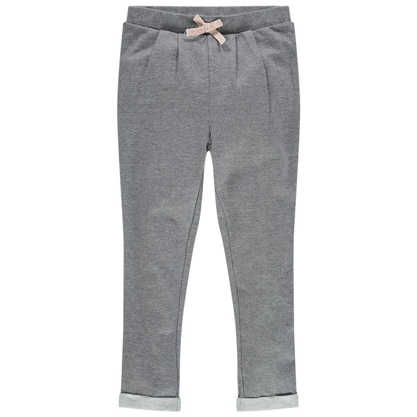 Πλεκτό παντελόνι με πιέτες και φιόγκο που κάνει αντίθεση 