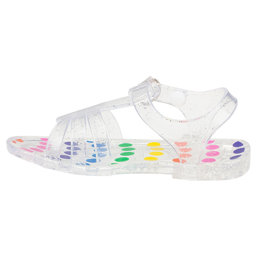 Sandales de plage transparentes pailletées et pois multicolores  Additional Sandales de plage transparentes pailletées et pois multicolores