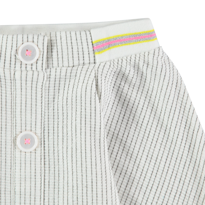 Φούστα κλος καρό με ριγέ ριμπ ύφανση στη μέση 