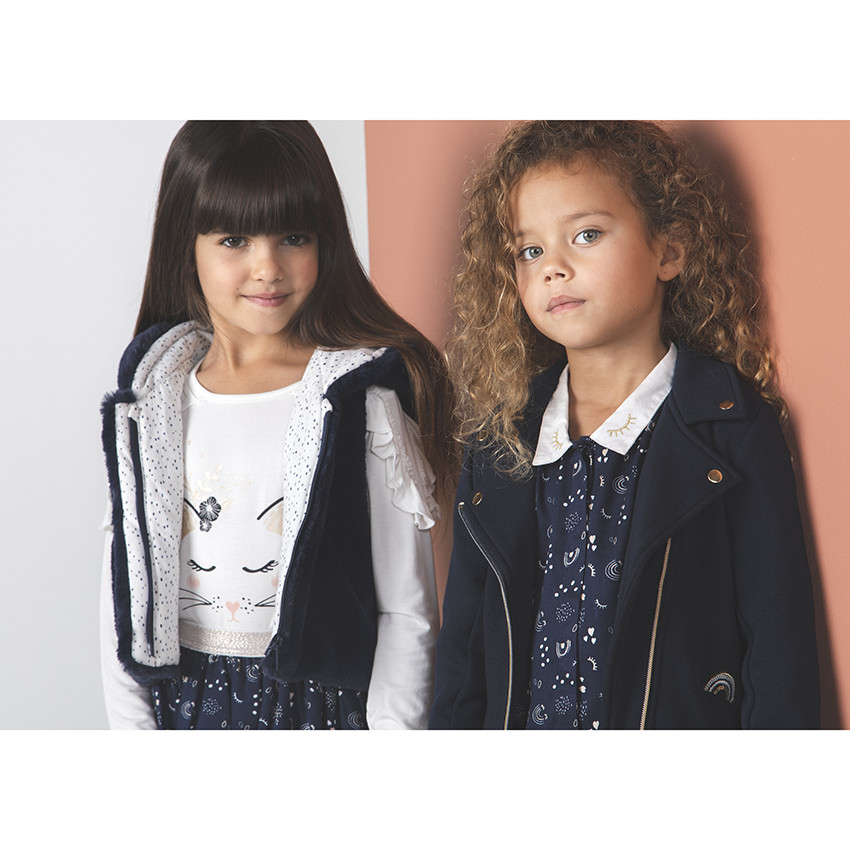 Perfecto μπλε marine με επένδυση sherpa για κορίτσι 