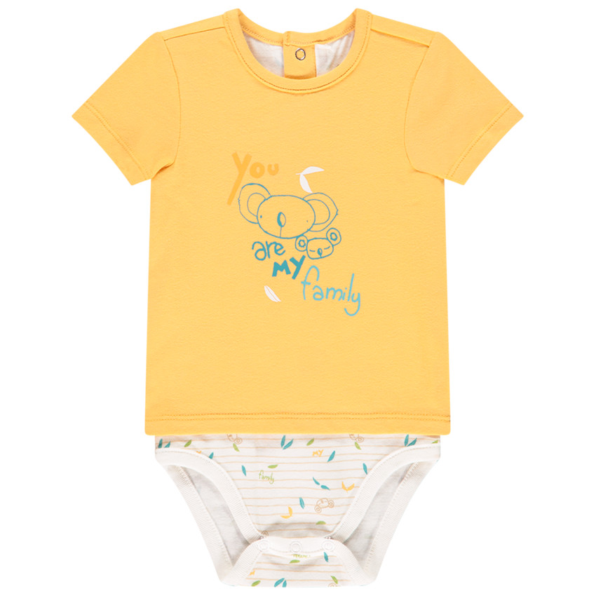 Body κοντομάνικο effet 2-σε-1 σχέδιο koala για bebe αγόρι 