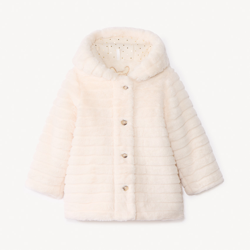 Παλτό ζεστό με συνθετική γούνα για bebe κορίτσι 