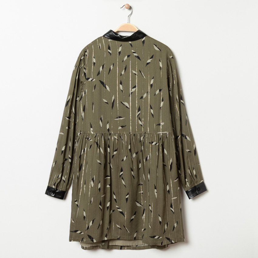 Φόρεμα μακρυμάνικο εγκυμοσύνης με σχέδιο με λεπτομέρειες δερματίνη  Additional Φόρεμα μακρυμάνικο εγκυμοσύνης με σχέδιο με λεπτομέρειες δερματίνη