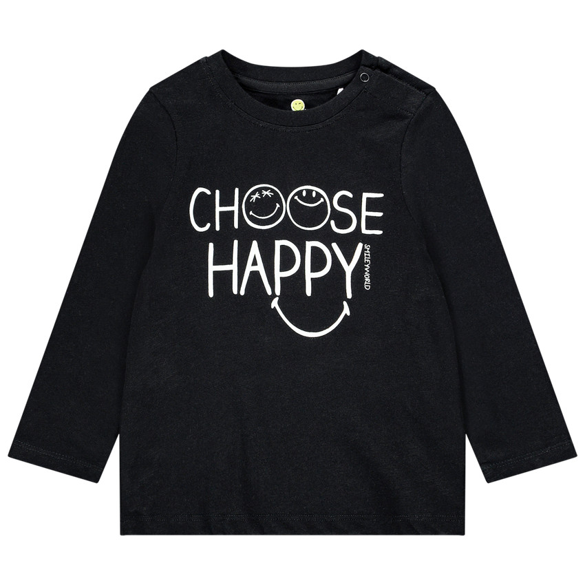 T-shirt μακρυμάνικο με οργανικό βαμβάκι σχέδιο SmileyWorld για bebe αγόρι  Additional T-shirt μακρυμάνικο με οργανικό βαμβάκι σχέδιο SmileyWorld για bebe αγόρι