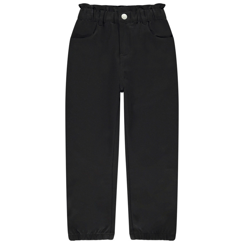 Παντελόνι paperbag από υφασμάτινο σε μονόχρωμο για κορίτσι 