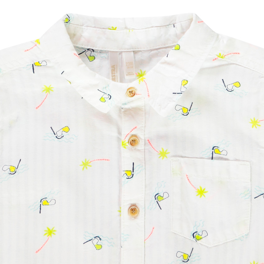 Chemise manches courtes imprimé masques/palmiers pour bébé garçon 