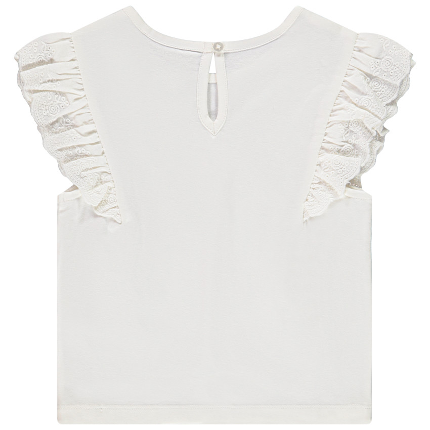 Κοντομάνικο μπλουζάκι με κέντημα αγγλικού τύπου για μωρό κορίτσι 