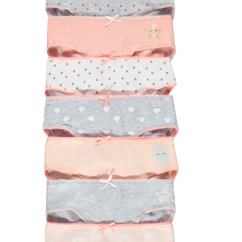 Σετ από 7 φαντεζί εσώρουχα από jersey για κορίτσι 