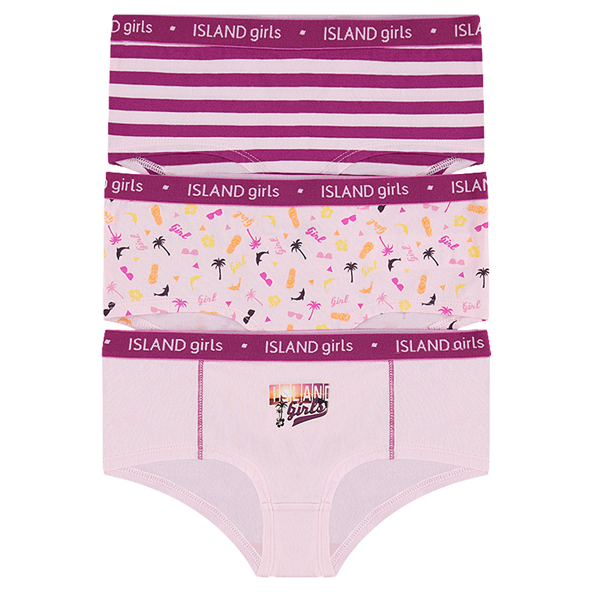 Παιδικά - Σετ 3 βαμβακερά βρακάκια-σορτσάκια με διακοσμητικά μοτίβα 