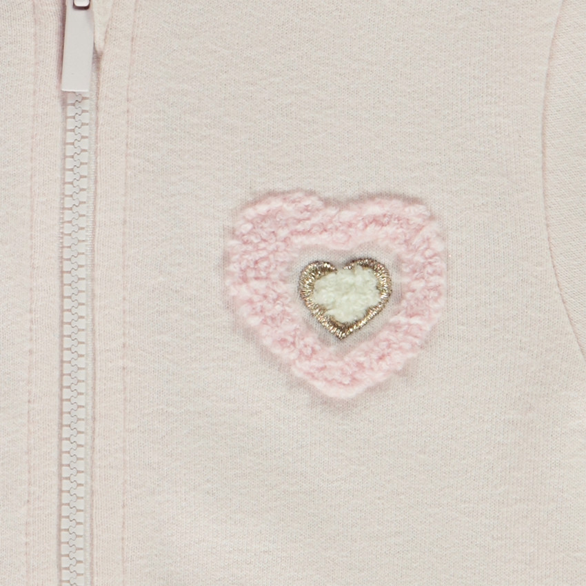 Ζακέτα molleton με patch bouclettes για bebe κορίτσι 
