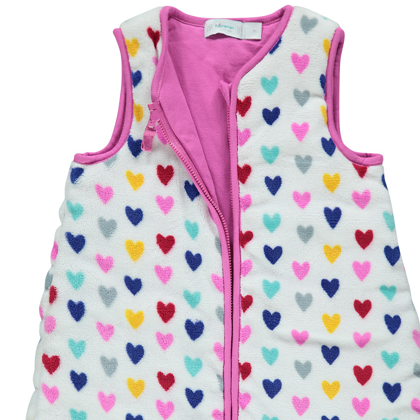 Turbulette sans manches en sherpa imprimée coeurs  Additional Turbulette sans manches en sherpa imprimée coeurs