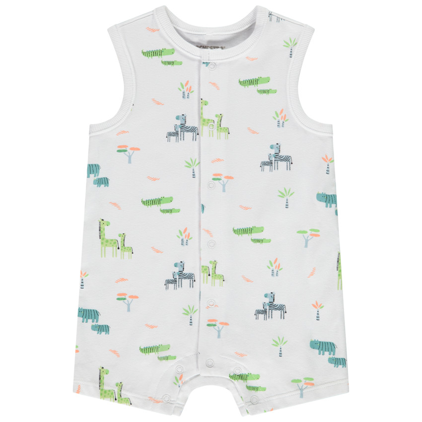 Κοντό φορμάκι χωρίς μανίκια με print savane για bebe αγόρι 