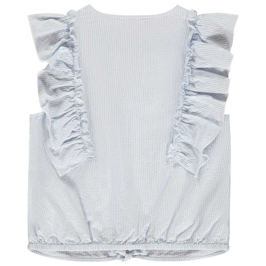 Πουκάμισο ριγέ με μεγάλα βολάν για κορίτσι 