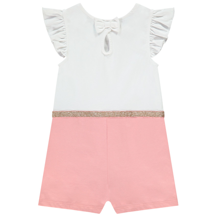 Combishort bicolore en maille print Minnie Disney pour bébé fille 