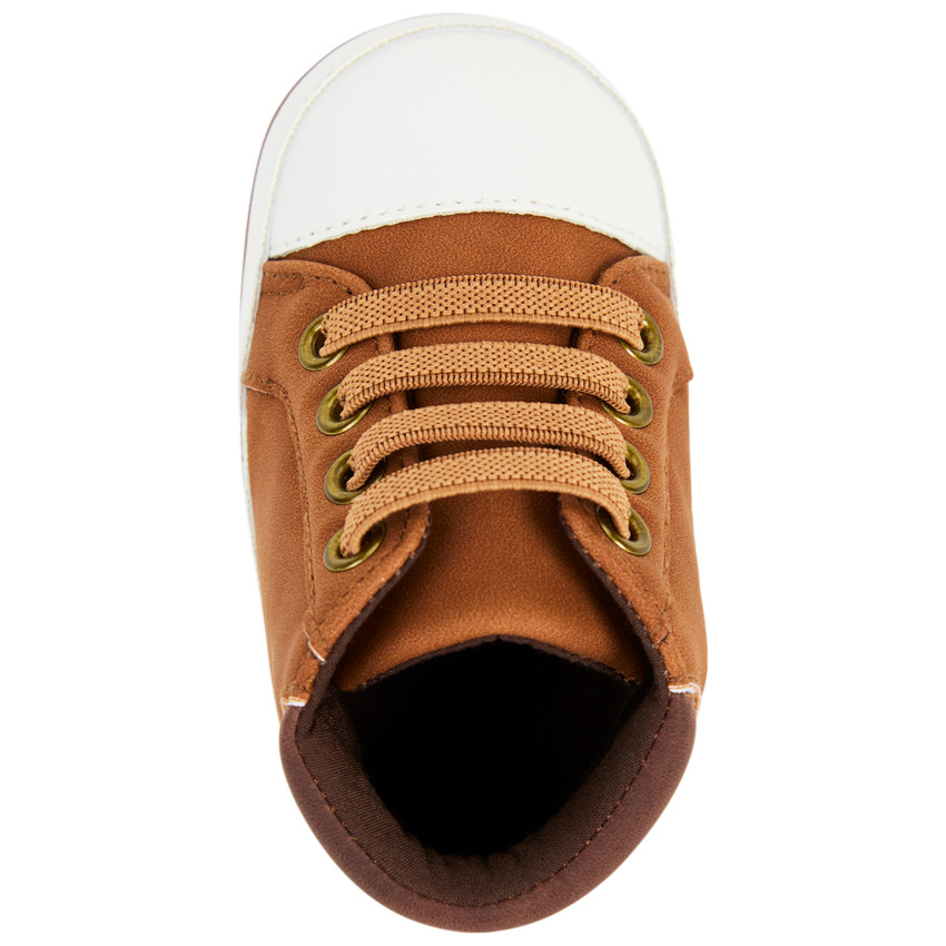 Αθλητικά παπούτσια ψηλά με ελαστικά κορδόνια για bebe αγόρι 