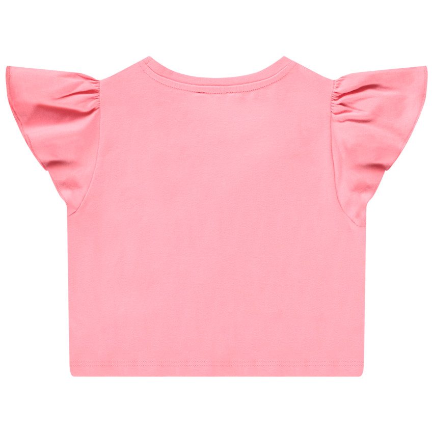 Κοντομάνικο μπλουζάκι print πεταλούδα effet πέταλα 3D για κορίτσι 