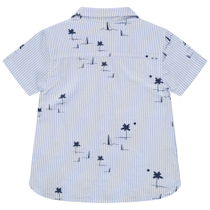 Κοντομάνικο πουκάμισο με ρίγες και τυπωμένα μοτίβα σε όλη την επιφάνεια 