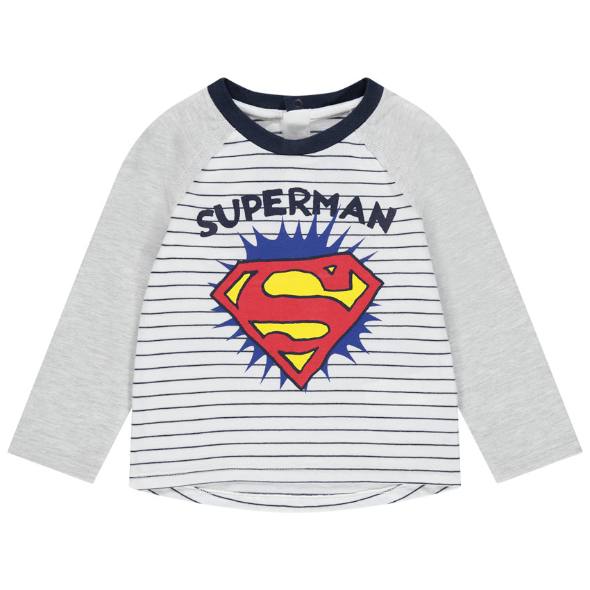 Μακρυμάνικο ριγέ μπλουζάκι με λογότυπο Superman  Additional Μακρυμάνικο ριγέ μπλουζάκι με λογότυπο Superman