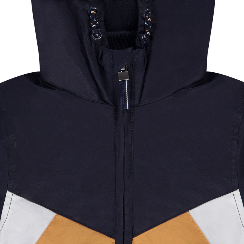 "Αδιάβροχο με κουκούλα σε colorblock από νάιλον με επένδυση από μικροπολάρ για μωρό αγόρι" 