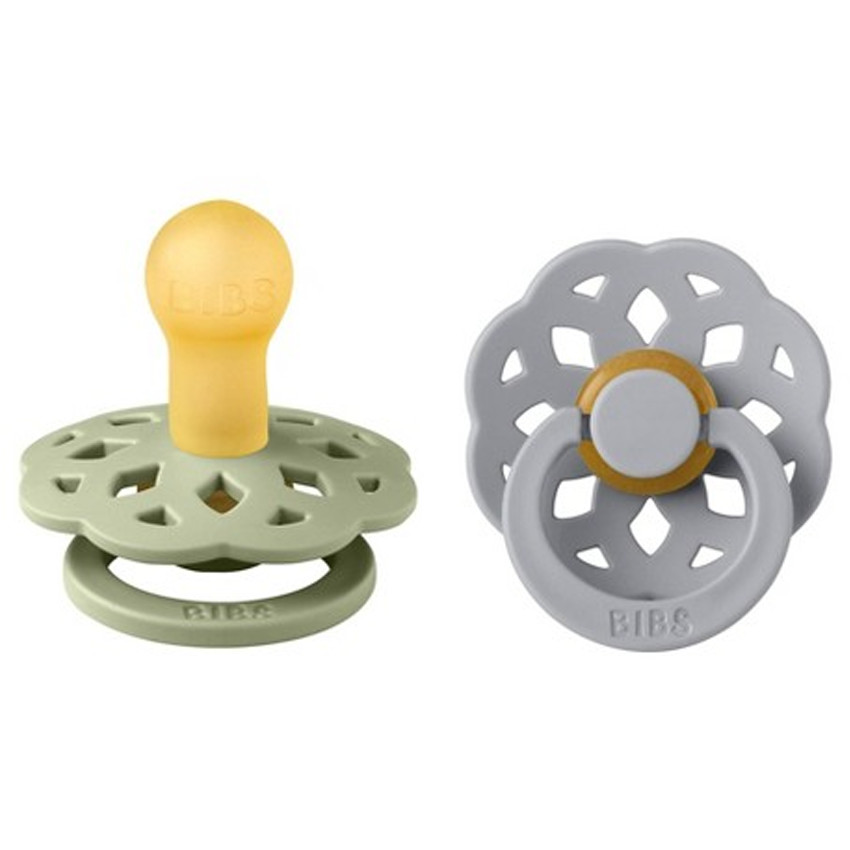 Bibs Πιπιλες Boheme Round Latex 2 Pack- Sage/Cloud No1 