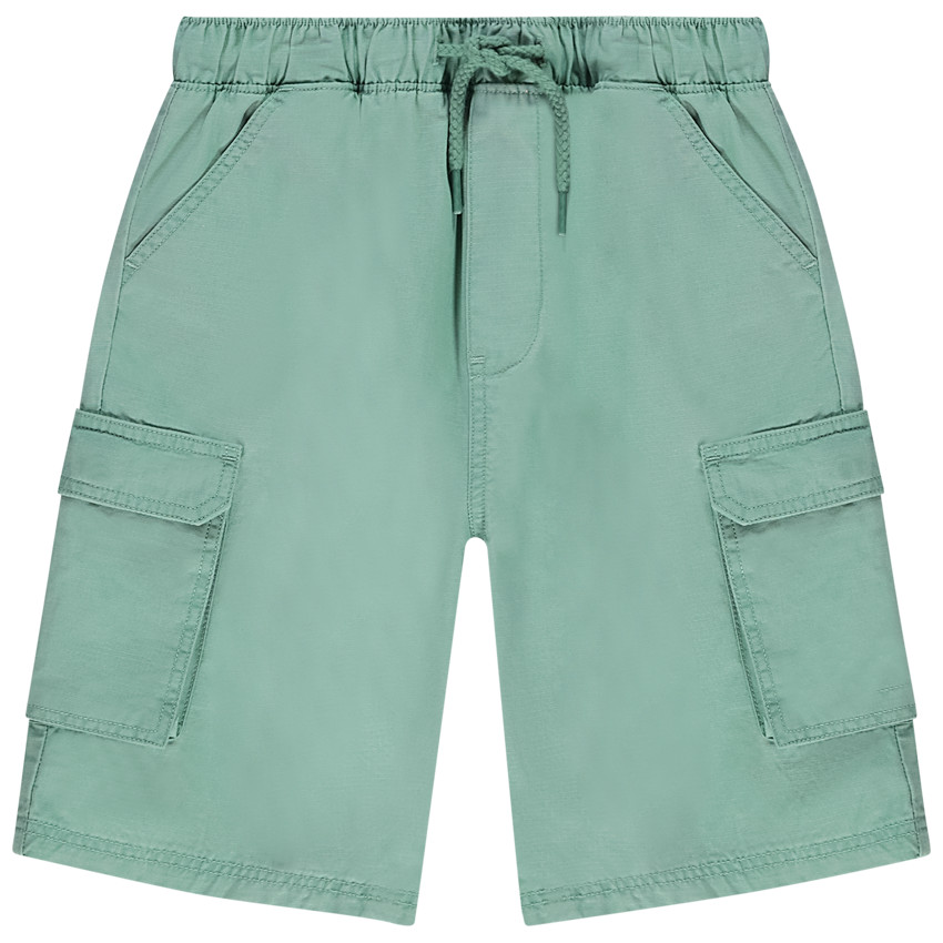 Βερμούδα μονόχρωμη με πολλαπλές τσέπες για αγόρι 