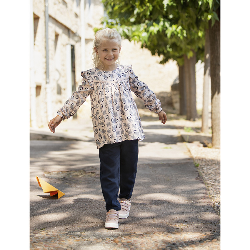 Τουνίκ μακρυμάνικη με σχέδιο λουλούδια για κορίτσι 