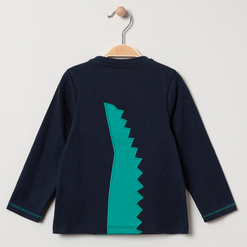 T-shirt manches longues motif crocodile brodé 