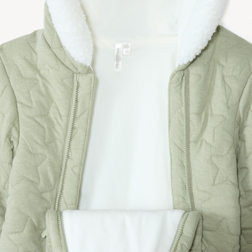 Combi-pilote matelassé et brodé mouton pour bébé avec finitions différentes selon l'âge 