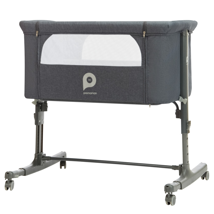 Κούνια cododo με ρόδες Bisoo γκρι 