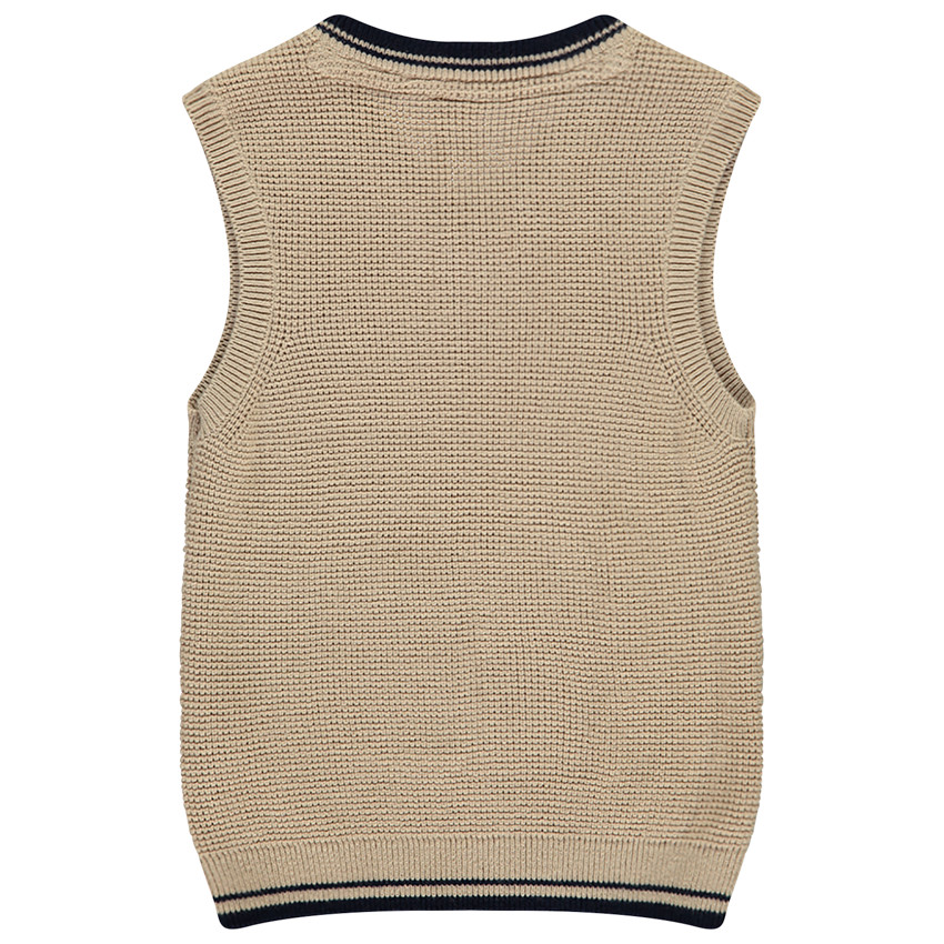 Πουλόβερ αμάνικο πλεκτό για μωρό αγόρι 