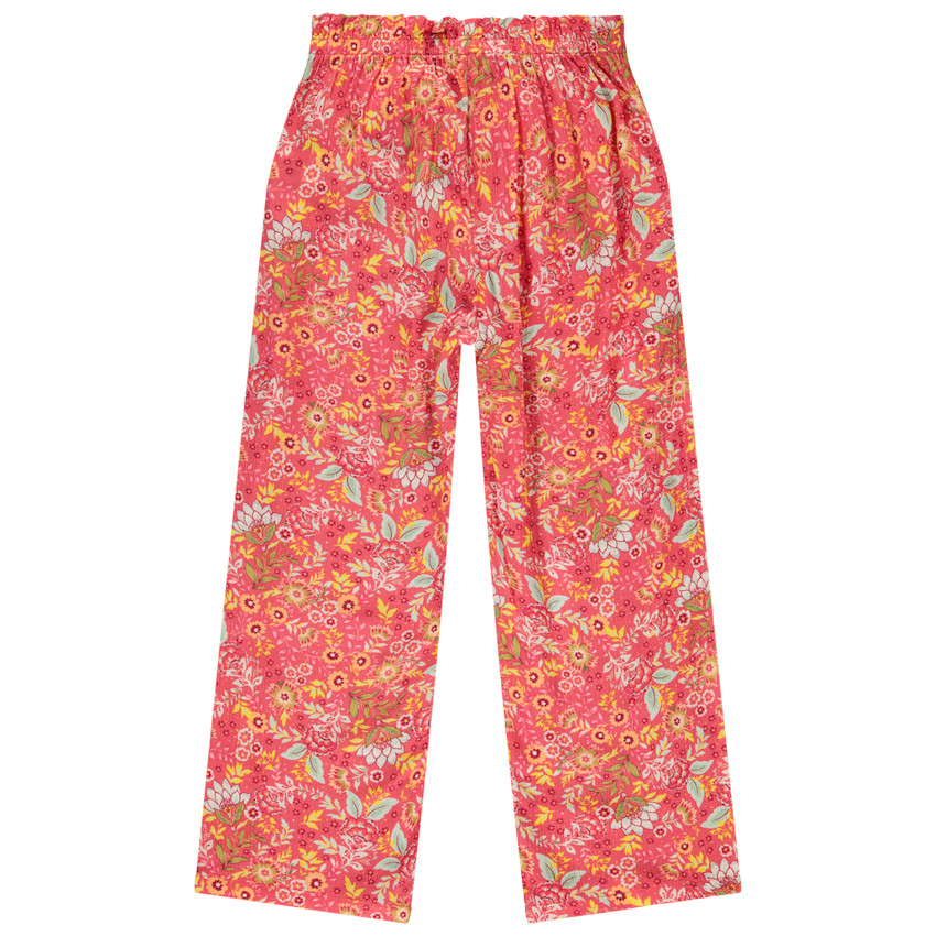 Pantalon fluide imprimé floral et effet torsadé pour fille 