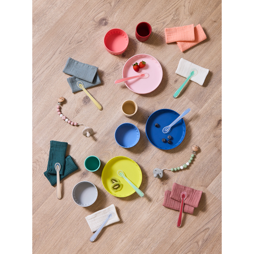 Σετ γεύματος 3 τεμαχίων από σιλικόνη Origami - Ροζ 