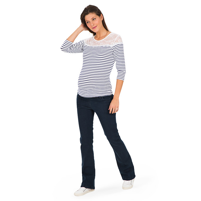 Jeans de grossesse brut avec bandeau haut  Additional Jeans de grossesse brut avec bandeau haut