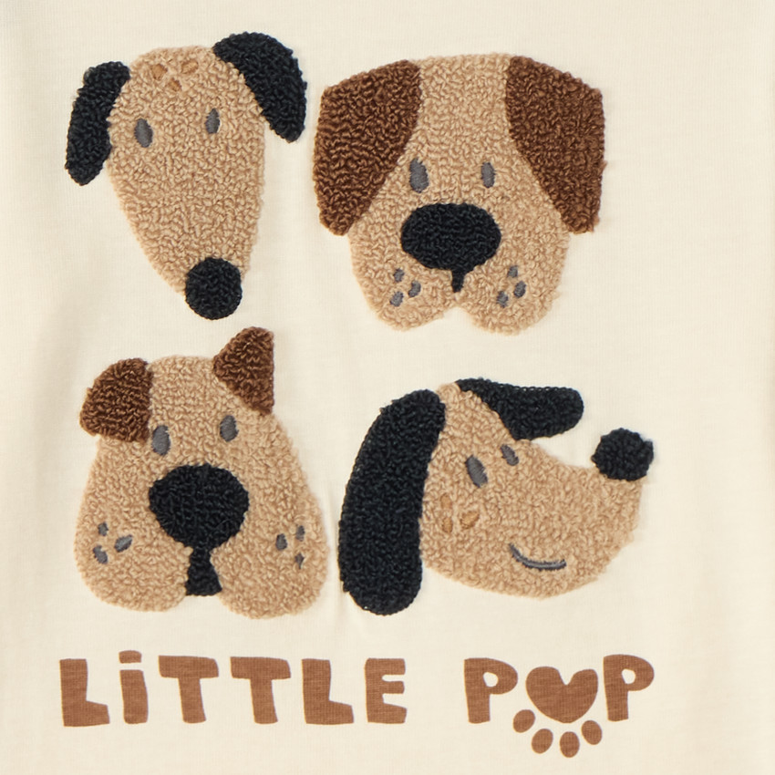 T-shirt à manches longues pour bébés garçons avec broderie en bouclette fantaisie. 