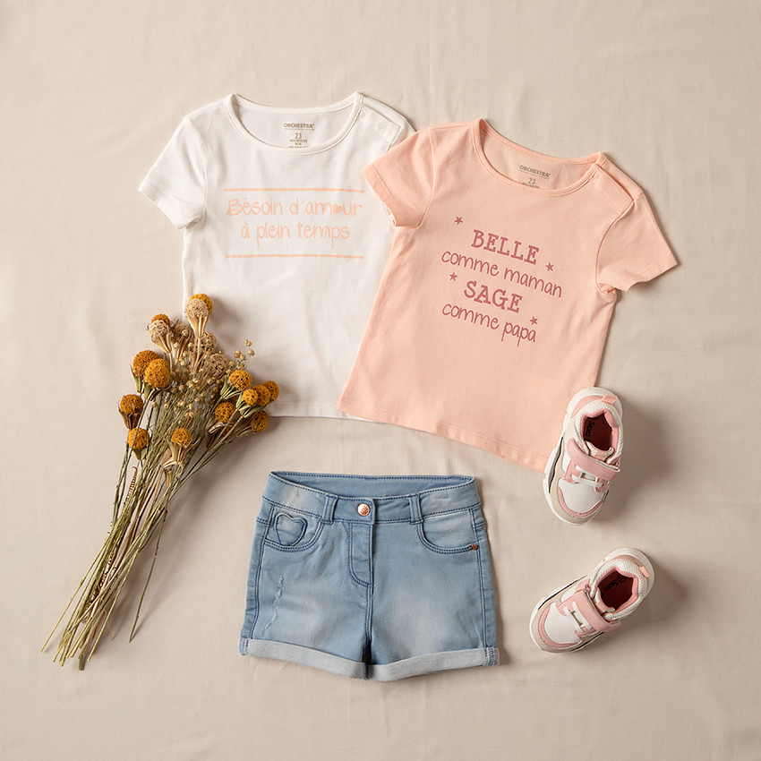 Κοντομάνικο μπλουζάκι με μήνυμα για μωρό κορίτσι 