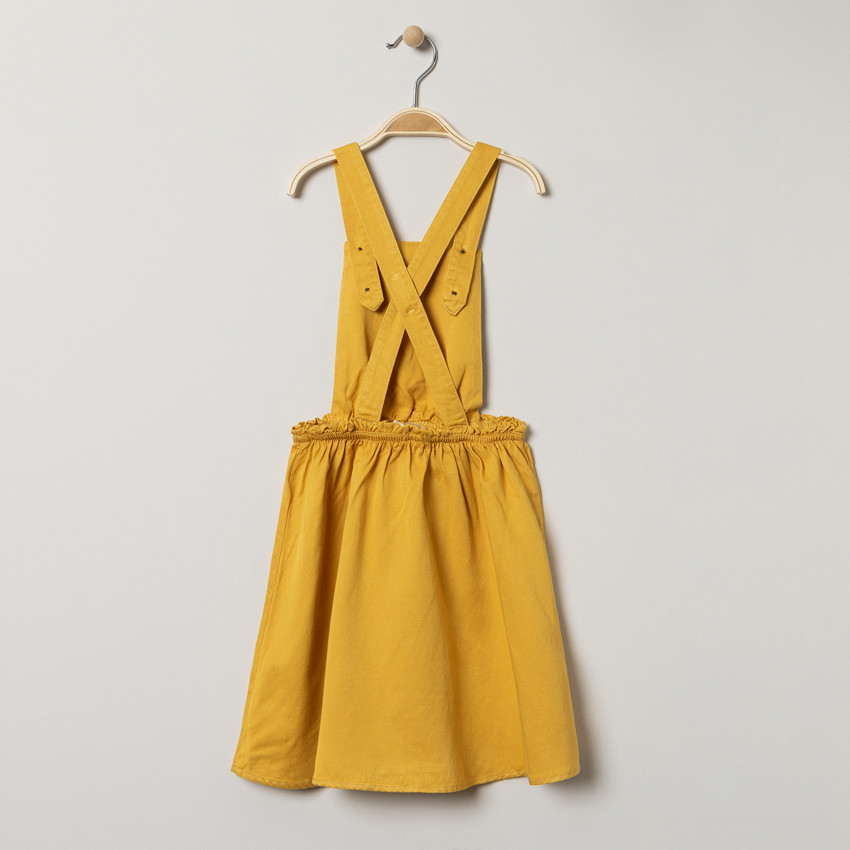 Σαλοπέτα -φόρεμα με κίτρινη τσέπη  