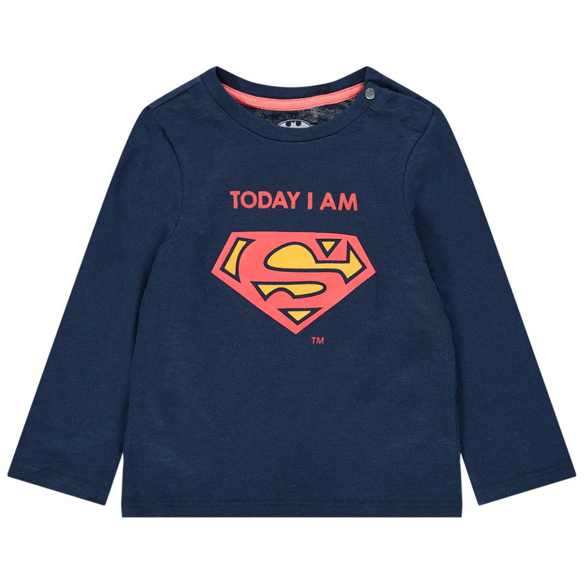 T-shirt manches longues en coton bio print Superman 