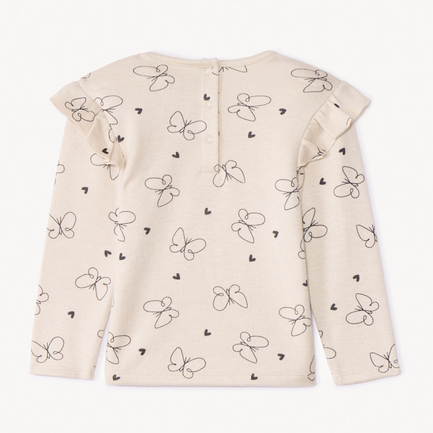 Μακρυμάνικο μπλουζάκι με βολάν για μωρό κορίτσι 