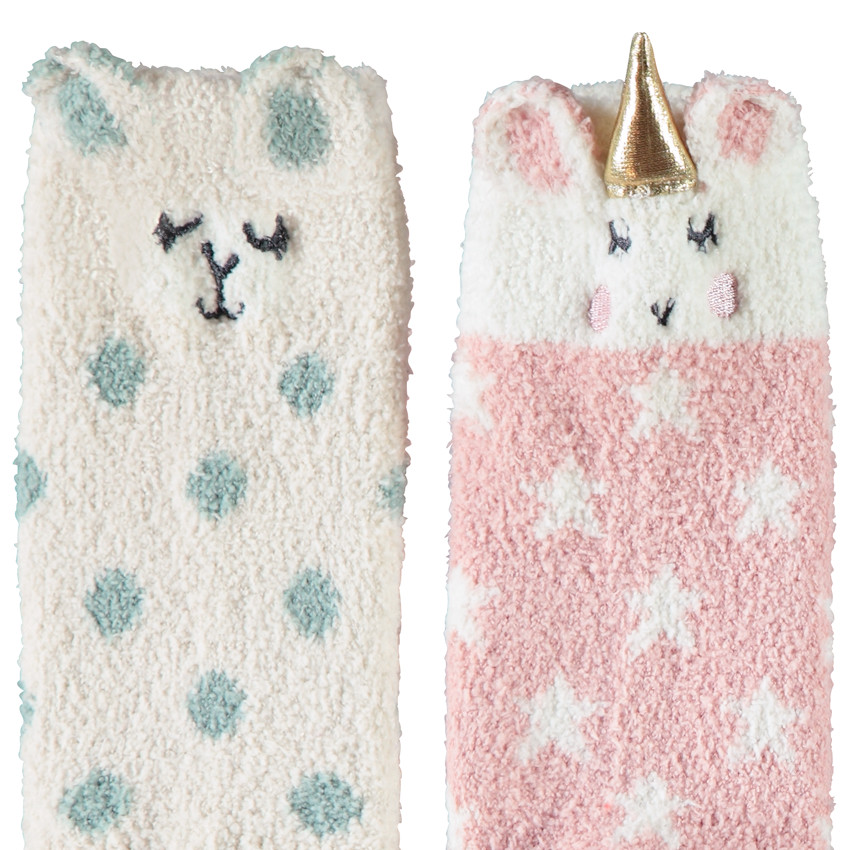 Σετ 2 ζευγαριών ψηλών αντιολισθητικών κάλτσων από sherpa για κορίτσι 