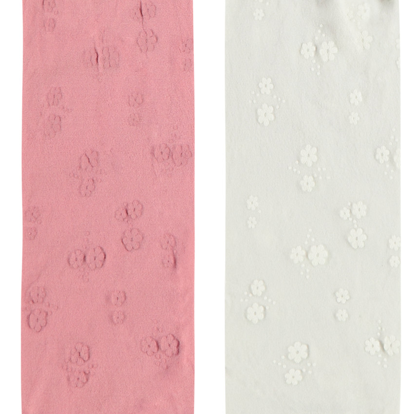 Σετ από 2 λεπτά καλσόν με λουλούδια για κορίτσι μωρό 