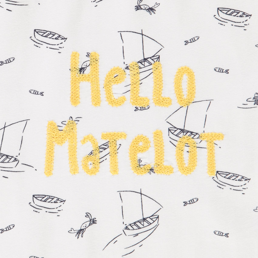 T-shirt κοντομάνικο με σχέδιο ιστιοφόρα για μωρό αγόρι 