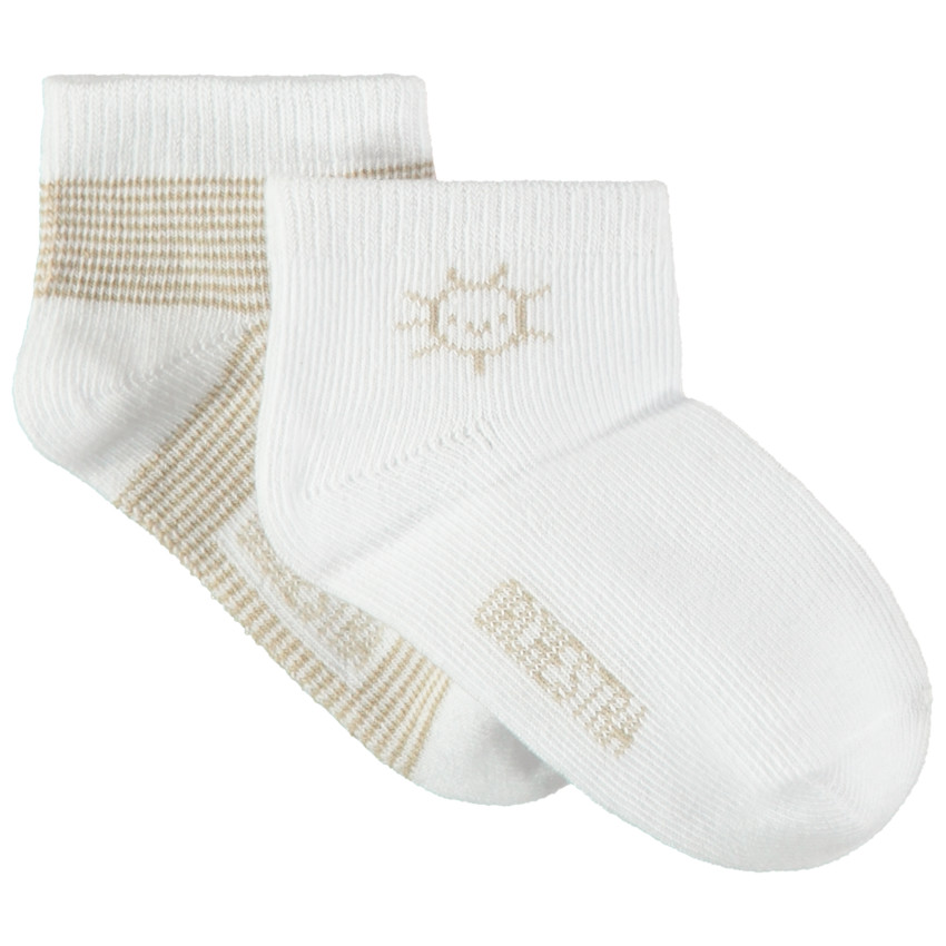 Σετ με 2 ζευγάρια κάλτσες ασορτί με μοτίβο ήλιο και ρίγες 