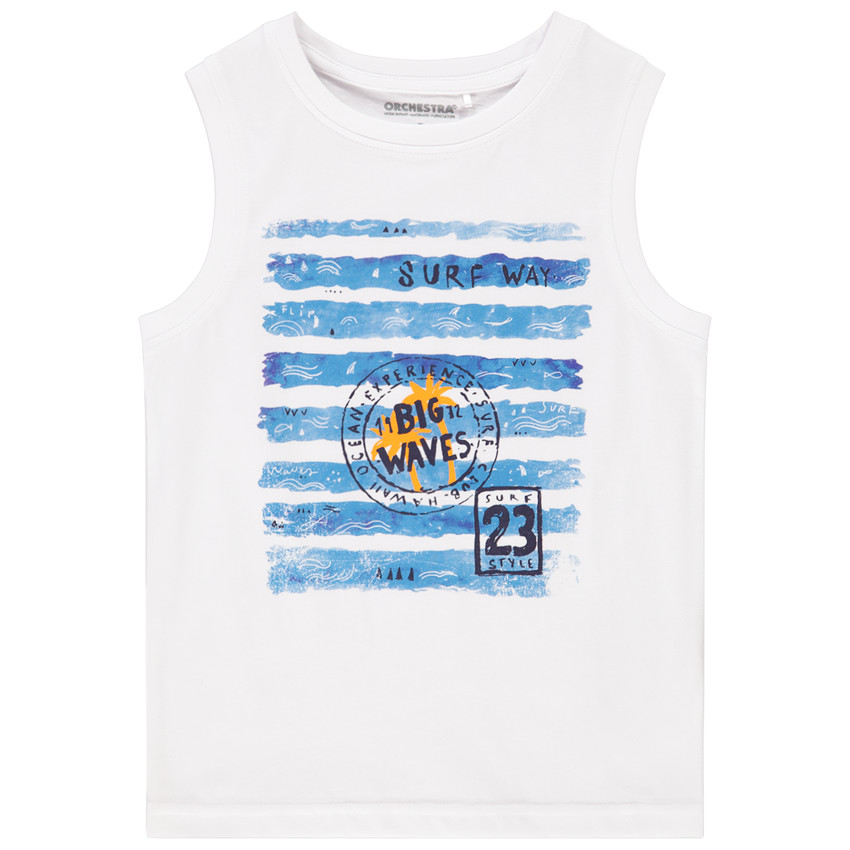 Αμάνικο μπλουζάκι από βαμβάκι με φαντεζί σχέδιο για αγόρι  Additional Αμάνικο μπλουζάκι από βαμβάκι με φαντεζί σχέδιο για αγόρι